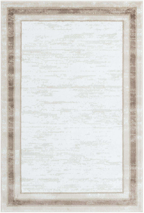 Ivory 4' 1 x 6' 1 Laguna Rectangle Area Rug 100% Polypropylene Modern Contemporary Carpet for Bedrooms, Living Room, Dining, Office for Sale at Rug Engine