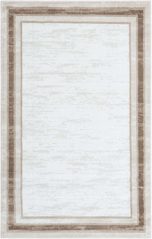 Ivory 5' 3 x 8' Laguna Rectangle Area Rug 100% Polypropylene Modern Contemporary Carpet for Bedrooms, Living Room, Dining, Office for Sale at Rug Engine