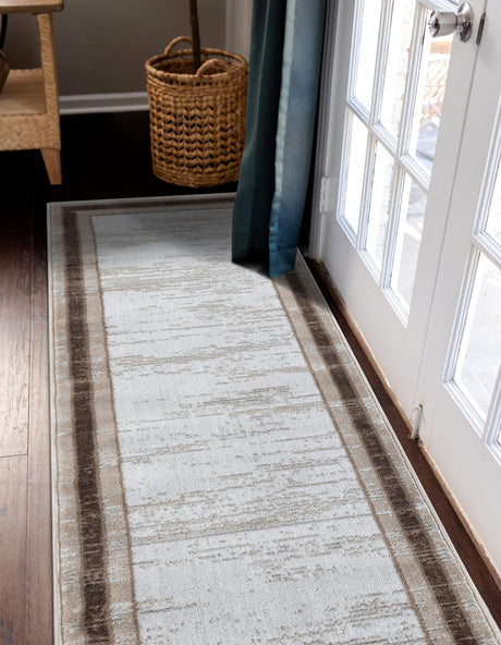Ivory 2' 7 x 8' Laguna Runner Area Rug 100% Polypropylene Modern Contemporary Carpet for Bedrooms, Living Room, Dining, Office for Sale at Rug Engine