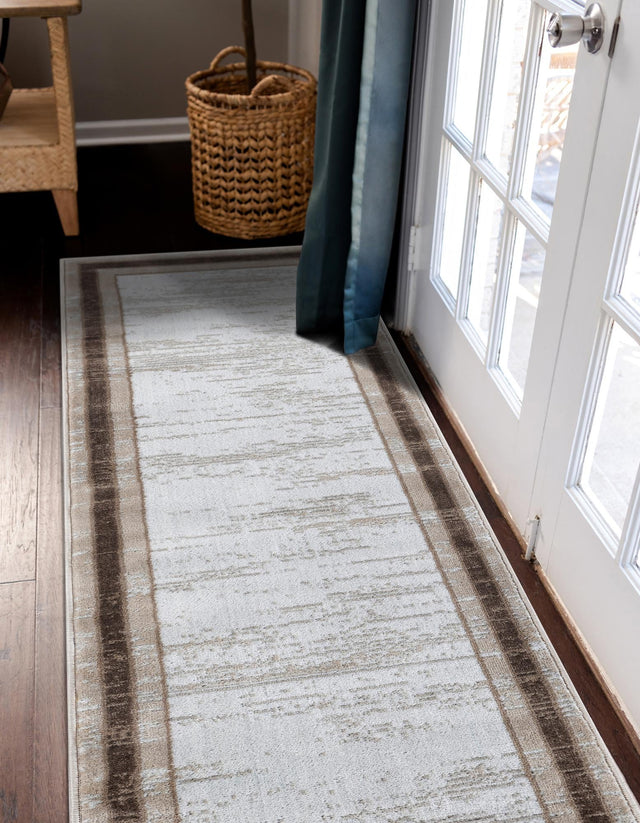 Ivory 2' 7 x 10' Laguna Runner Area Rug 100% Polypropylene Modern Contemporary Carpet for Bedrooms, Living Room, Dining, Office for Sale at Rug Engine