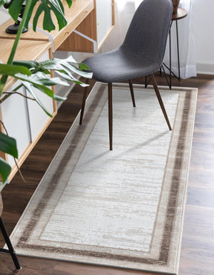 Ivory 2' x 6' 1 Laguna Runner Area Rug 100% Polypropylene Modern Contemporary Carpet for Bedrooms, Living Room, Dining, Office for Sale at Rug Engine