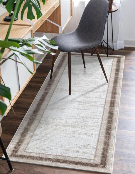Ivory 2' 7 x 8' Laguna Runner Area Rug 100% Polypropylene Modern Contemporary Carpet for Bedrooms, Living Room, Dining, Office for Sale at Rug Engine