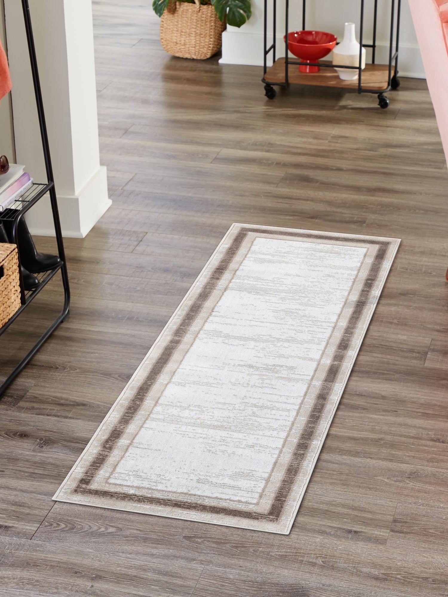 Ivory 2' 7 x 8' Laguna Runner Area Rug 100% Polypropylene Modern Contemporary Carpet for Bedrooms, Living Room, Dining, Office for Sale at Rug Engine
