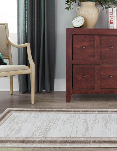 Ivory 2' x 6' 1 Laguna Runner Area Rug 100% Polypropylene Modern Contemporary Carpet for Bedrooms, Living Room, Dining, Office for Sale at Rug Engine
