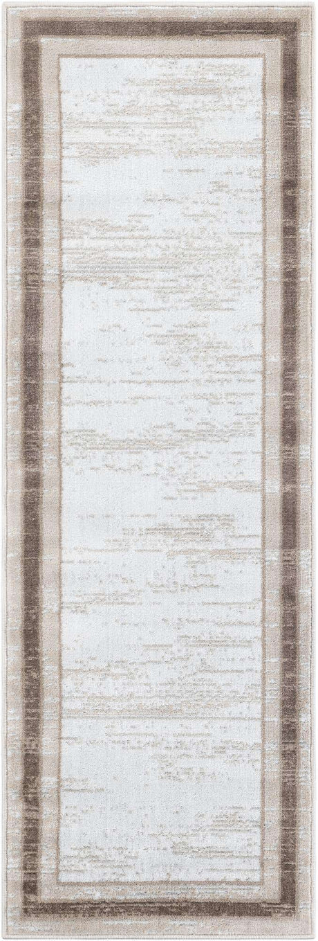 Ivory 2' x 6' 1 Laguna Runner Area Rug 100% Polypropylene Modern Contemporary Carpet for Bedrooms, Living Room, Dining, Office for Sale at Rug Engine