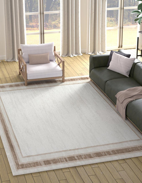 Ivory 10' x 14' 1 Laguna Rectangle Area Rug 100% Polypropylene Modern Contemporary Carpet for Bedrooms, Living Room, Dining, Office for Sale at Rug Engine
