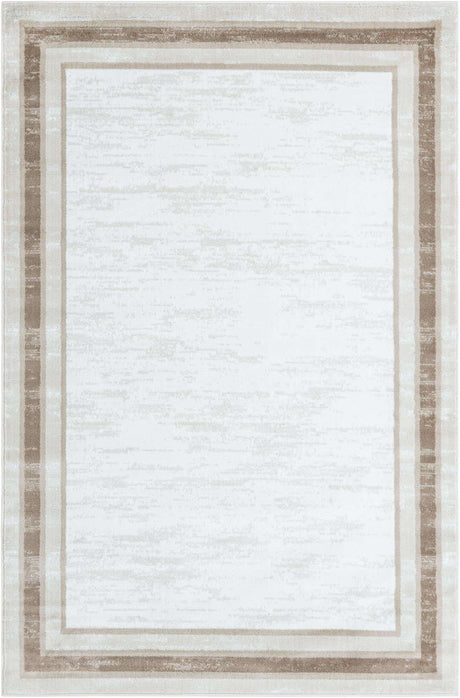 Ivory 6' 1 x 9' Laguna Rectangle Area Rug 100% Polypropylene Modern Contemporary Carpet for Bedrooms, Living Room, Dining, Office for Sale at Rug Engine