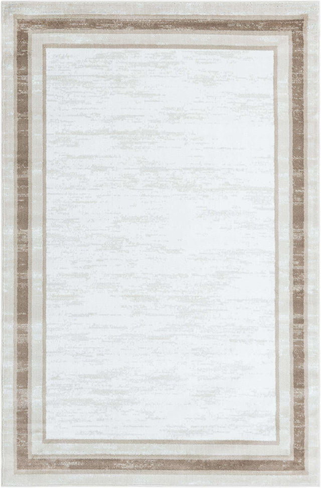 Ivory 6' 1 x 9' Laguna Rectangle Area Rug 100% Polypropylene Modern Contemporary Carpet for Bedrooms, Living Room, Dining, Office for Sale at Rug Engine