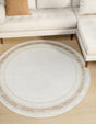 Ivory 5' 3 x 5' 3 Laguna Round Area Rug 100% Polypropylene Modern Contemporary Carpet for Bedrooms, Living Room, Dining, Office for Sale at Rug Engine