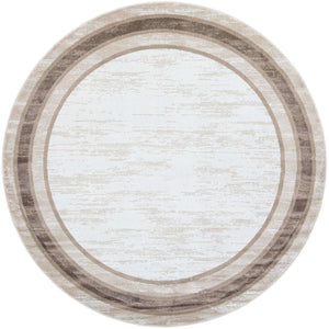 Ivory 7' 10 x 7' 10 Laguna Round Area Rug 100% Polypropylene Modern Contemporary Carpet for Bedrooms, Living Room, Dining, Office for Sale at Rug Engine