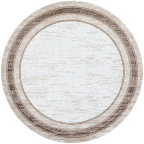 Ivory 7' 10 x 7' 10 Laguna Round Area Rug 100% Polypropylene Modern Contemporary Carpet for Bedrooms, Living Room, Dining, Office for Sale at Rug Engine