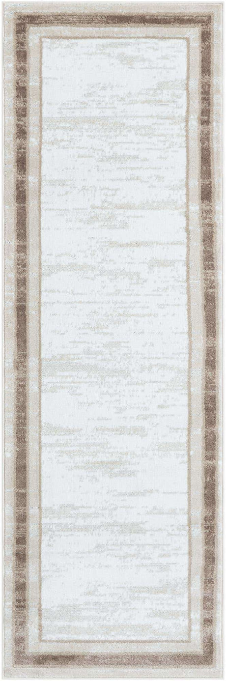 Ivory 2' 7 x 8' Laguna Runner Area Rug 100% Polypropylene Modern Contemporary Carpet for Bedrooms, Living Room, Dining, Office for Sale at Rug Engine
