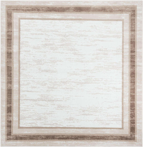 Ivory 7' 10 x 7' 10 Laguna Square Area Rug 100% Polypropylene Modern Contemporary Carpet for Bedrooms, Living Room, Dining, Office for Sale at Rug Engine