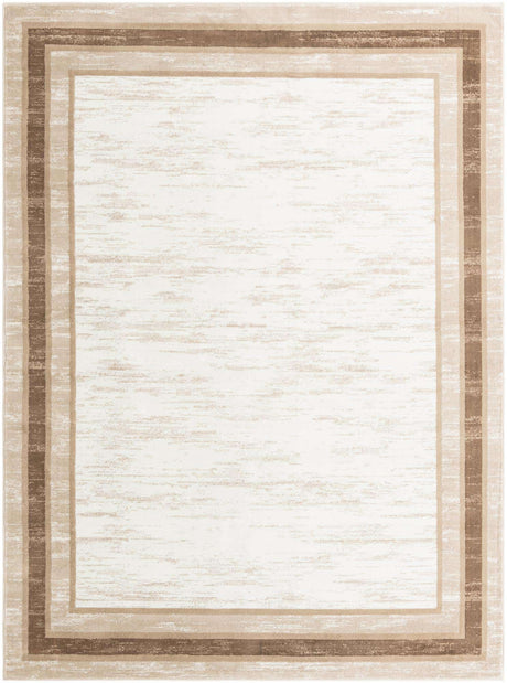 Ivory 9' x 12' Laguna Rectangle Area Rug 100% Polypropylene Modern Contemporary Carpet for Bedrooms, Living Room, Dining, Office for Sale at Rug Engine
