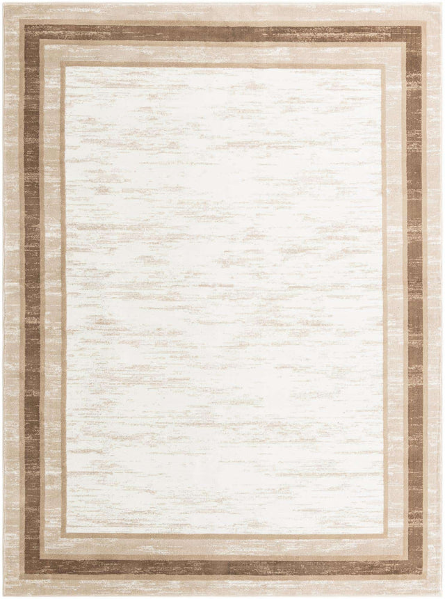 Ivory 9' x 12' Laguna Rectangle Area Rug 100% Polypropylene Modern Contemporary Carpet for Bedrooms, Living Room, Dining, Office for Sale at Rug Engine