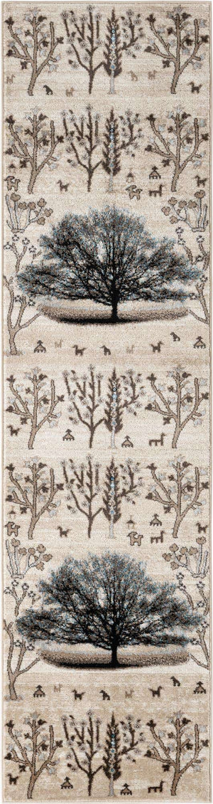 Beige 2' 7 x 10' Laguna Runner Area Rug 100% Polypropylene Modern Contemporary Carpet for Bedrooms, Living Room, Dining, Office for Sale at Rug Engine