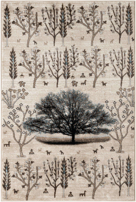Beige 4' 1 x 6' 1 Laguna Rectangle Area Rug 100% Polypropylene Modern Contemporary Carpet for Bedrooms, Living Room, Dining, Office for Sale at Rug Engine