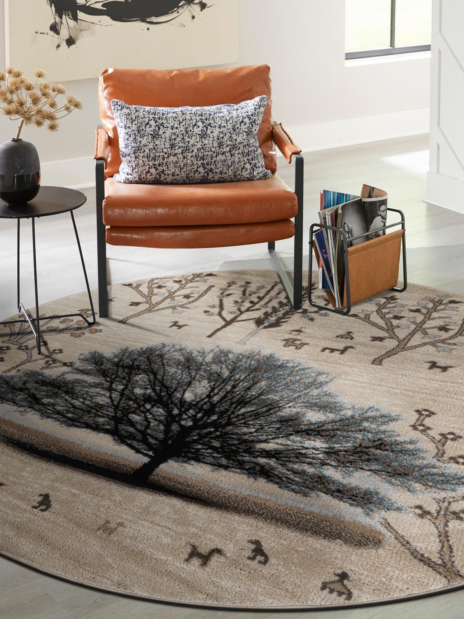 Beige 3' 1 x 3' 1 Laguna Round Area Rug 100% Polypropylene Modern Contemporary Carpet for Bedrooms, Living Room, Dining, Office for Sale at Rug Engine