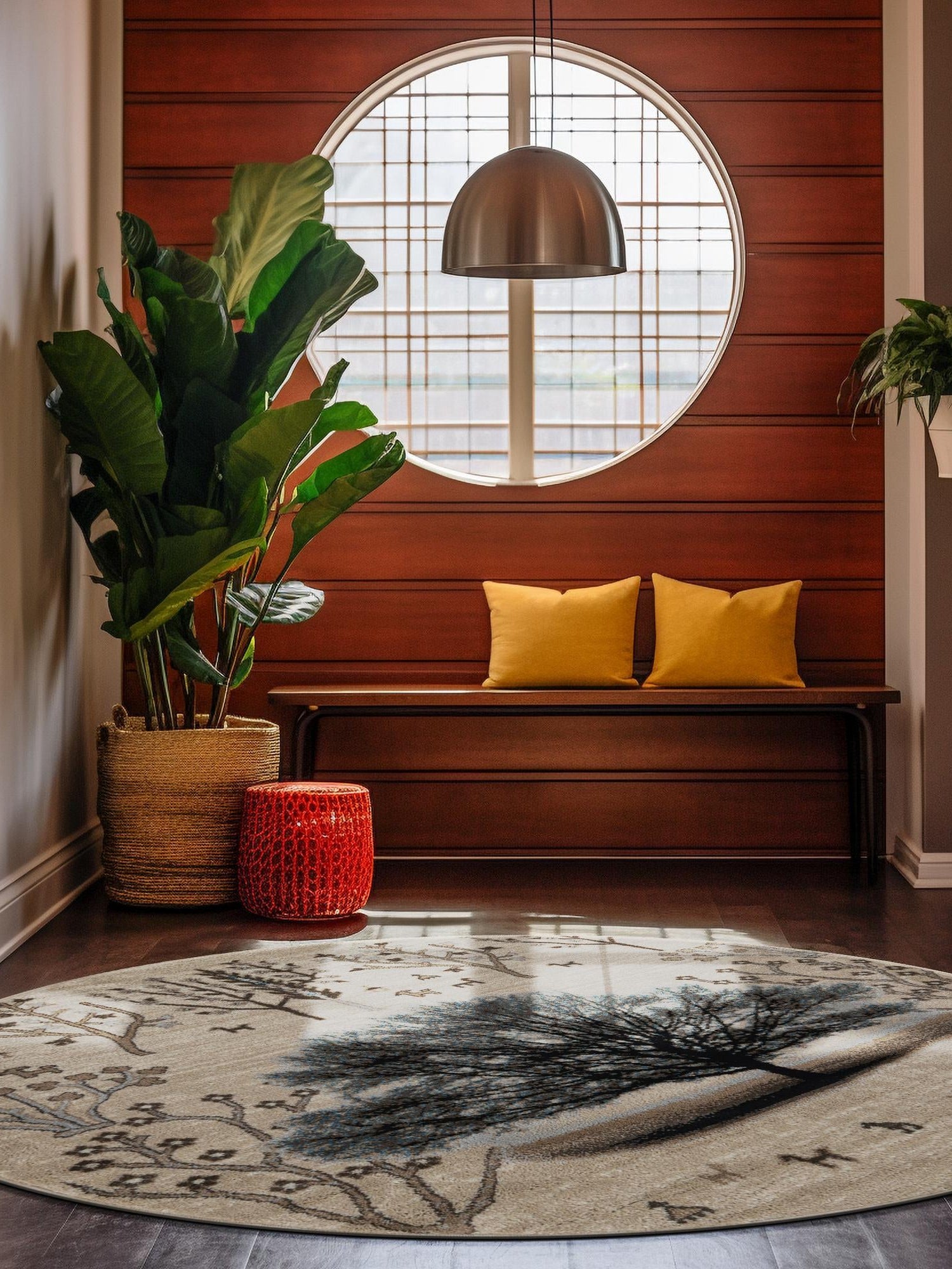 Beige 7' 10 x 7' 10 Laguna Round Area Rug 100% Polypropylene Modern Contemporary Carpet for Bedrooms, Living Room, Dining, Office for Sale at Rug Engine