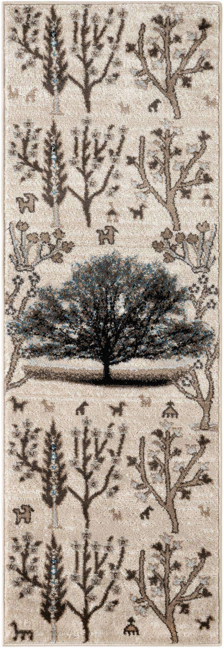 Beige 2' x 6' 1 Laguna Runner Area Rug 100% Polypropylene Modern Contemporary Carpet for Bedrooms, Living Room, Dining, Office for Sale at Rug Engine