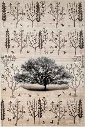 Beige 6' 1 x 9' Laguna Rectangle Area Rug 100% Polypropylene Modern Contemporary Carpet for Bedrooms, Living Room, Dining, Office for Sale at Rug Engine