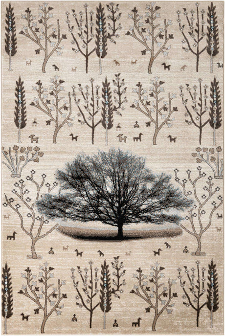 Beige 6' 1 x 9' Laguna Rectangle Area Rug 100% Polypropylene Modern Contemporary Carpet for Bedrooms, Living Room, Dining, Office for Sale at Rug Engine