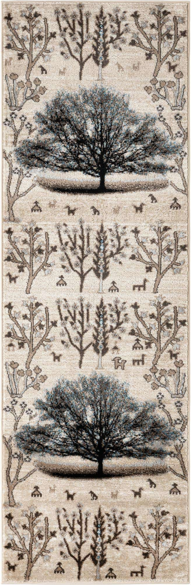 Beige 2' 7 x 8' Laguna Runner Area Rug 100% Polypropylene Modern Contemporary Carpet for Bedrooms, Living Room, Dining, Office for Sale at Rug Engine