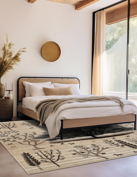 Beige 7' 10 x 7' 10 Laguna Square Area Rug 100% Polypropylene Modern Contemporary Carpet for Bedrooms, Living Room, Dining, Office for Sale at Rug Engine