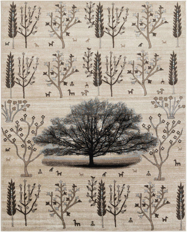 Beige 7' 10 x 10' Laguna Rectangle Area Rug 100% Polypropylene Modern Contemporary Carpet for Bedrooms, Living Room, Dining, Office for Sale at Rug Engine