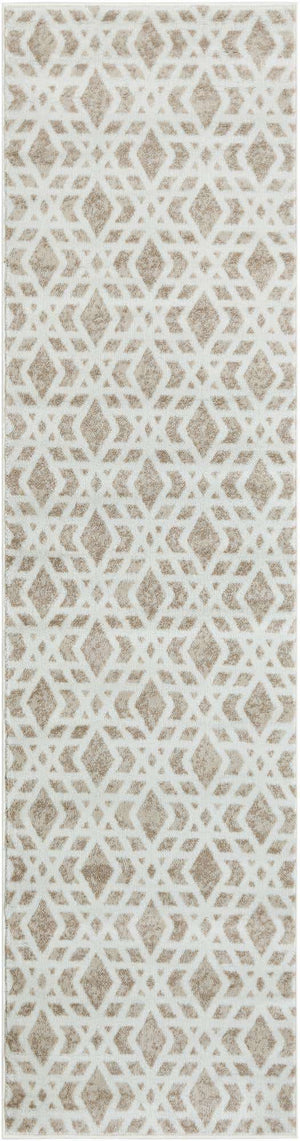 Ivory 2' 7 x 10' Laguna Runner Area Rug 100% Polypropylene Modern Contemporary Carpet for Bedrooms, Living Room, Dining, Office for Sale at Rug Engine