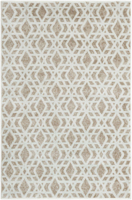 Ivory 4' 1 x 6' 1 Laguna Rectangle Area Rug 100% Polypropylene Modern Contemporary Carpet for Bedrooms, Living Room, Dining, Office for Sale at Rug Engine