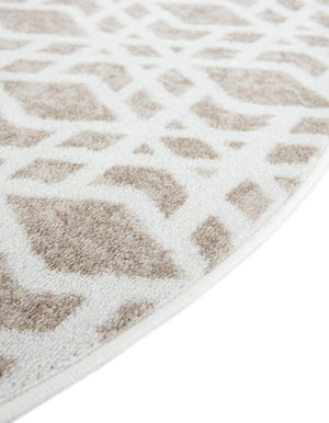 Ivory 3' 1 x 3' 1 Laguna Round Area Rug 100% Polypropylene Modern Contemporary Carpet for Bedrooms, Living Room, Dining, Office for Sale at Rug Engine