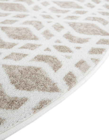 Ivory 3' 1 x 3' 1 Laguna Round Area Rug 100% Polypropylene Modern Contemporary Carpet for Bedrooms, Living Room, Dining, Office for Sale at Rug Engine