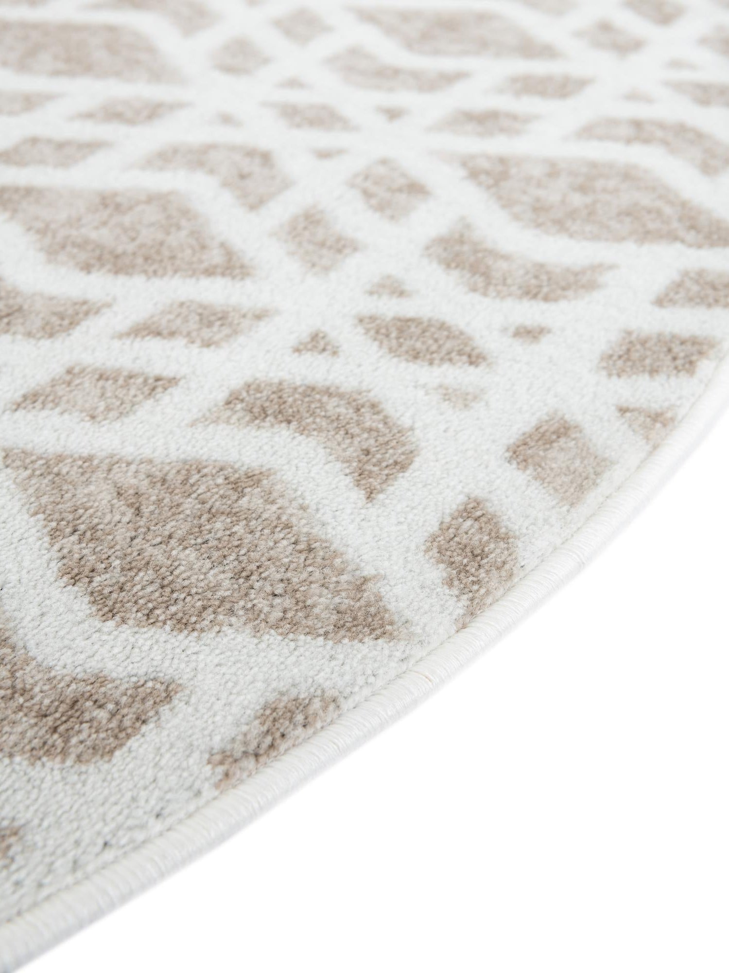Ivory 5' 3 x 5' 3 Laguna Round Area Rug 100% Polypropylene Modern Contemporary Carpet for Bedrooms, Living Room, Dining, Office for Sale at Rug Engine