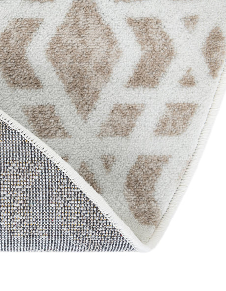 Ivory 5' 3 x 5' 3 Laguna Round Area Rug 100% Polypropylene Modern Contemporary Carpet for Bedrooms, Living Room, Dining, Office for Sale at Rug Engine