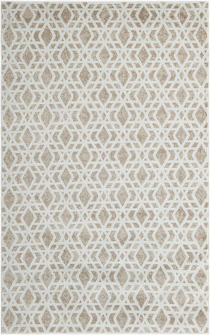 Ivory 5' 3 x 8' Laguna Rectangle Area Rug 100% Polypropylene Modern Contemporary Carpet for Bedrooms, Living Room, Dining, Office for Sale at Rug Engine