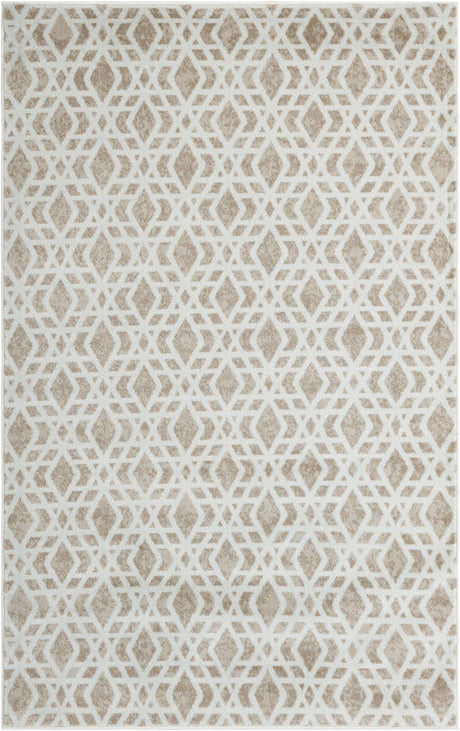 Ivory 5' 3 x 8' Laguna Rectangle Area Rug 100% Polypropylene Modern Contemporary Carpet for Bedrooms, Living Room, Dining, Office for Sale at Rug Engine