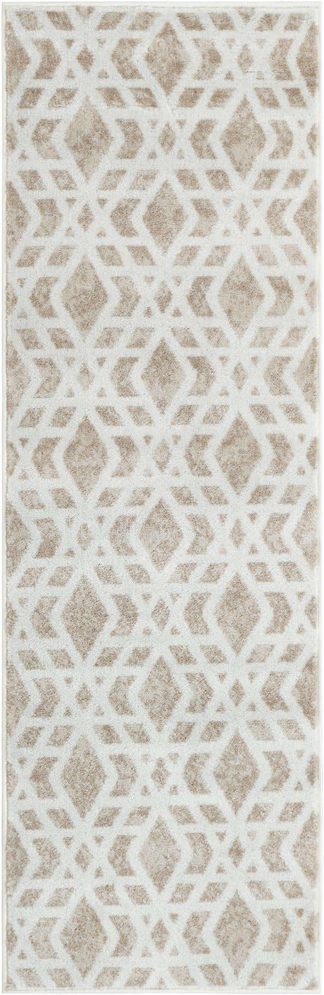 Ivory 2' x 6' 1 Laguna Runner Area Rug 100% Polypropylene Modern Contemporary Carpet for Bedrooms, Living Room, Dining, Office for Sale at Rug Engine