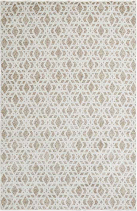 Ivory 6' 1 x 9' Laguna Rectangle Area Rug 100% Polypropylene Modern Contemporary Carpet for Bedrooms, Living Room, Dining, Office for Sale at Rug Engine