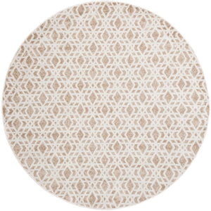 Ivory 7' 10 x 7' 10 Laguna Round Area Rug 100% Polypropylene Modern Contemporary Carpet for Bedrooms, Living Room, Dining, Office for Sale at Rug Engine