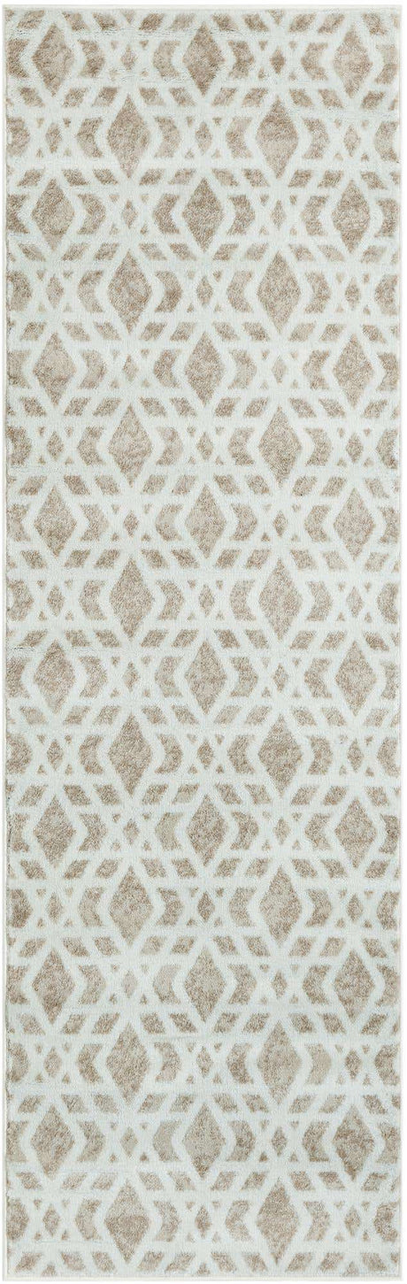 Ivory 2' 7 x 8' Laguna Runner Area Rug 100% Polypropylene Modern Contemporary Carpet for Bedrooms, Living Room, Dining, Office for Sale at Rug Engine