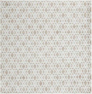 Ivory 7' 10 x 7' 10 Laguna Square Area Rug 100% Polypropylene Modern Contemporary Carpet for Bedrooms, Living Room, Dining, Office for Sale at Rug Engine
