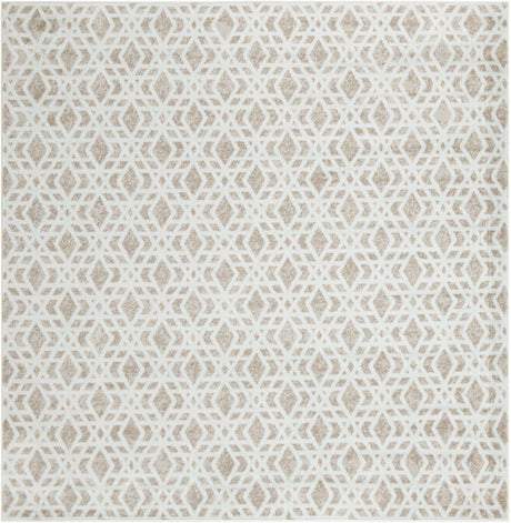 Ivory 7' 10 x 7' 10 Laguna Square Area Rug 100% Polypropylene Modern Contemporary Carpet for Bedrooms, Living Room, Dining, Office for Sale at Rug Engine