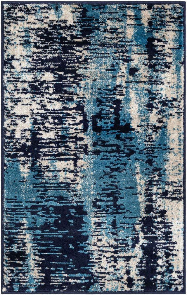 Navy Blue 2' x 3' 1 Laguna Rectangle Area Rug 100% Polypropylene Modern Contemporary Carpet for Bedrooms, Living Room, Dining, Office for Sale at Rug Engine