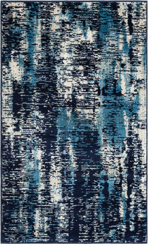 Navy Blue 3' 1 x 5' 3 Laguna Rectangle Area Rug 100% Polypropylene Modern Contemporary Carpet for Bedrooms, Living Room, Dining, Office for Sale at Rug Engine