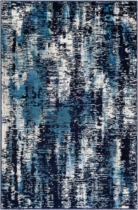Navy Blue 4' 1 x 6' 1 Laguna Rectangle Area Rug 100% Polypropylene Modern Contemporary Carpet for Bedrooms, Living Room, Dining, Office for Sale at Rug Engine