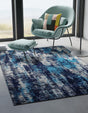 Navy Blue 6' 1 x 9' Laguna Rectangle Area Rug 100% Polypropylene Modern Contemporary Carpet for Bedrooms, Living Room, Dining, Office for Sale at Rug Engine