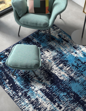 Navy Blue 2' x 3' 1 Laguna Rectangle Area Rug 100% Polypropylene Modern Contemporary Carpet for Bedrooms, Living Room, Dining, Office for Sale at Rug Engine
