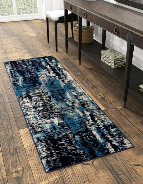Navy Blue 2' 7 x 8' Laguna Runner Area Rug 100% Polypropylene Modern Contemporary Carpet for Bedrooms, Living Room, Dining, Office for Sale at Rug Engine