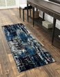 Navy Blue 2' 7 x 8' Laguna Runner Area Rug 100% Polypropylene Modern Contemporary Carpet for Bedrooms, Living Room, Dining, Office for Sale at Rug Engine